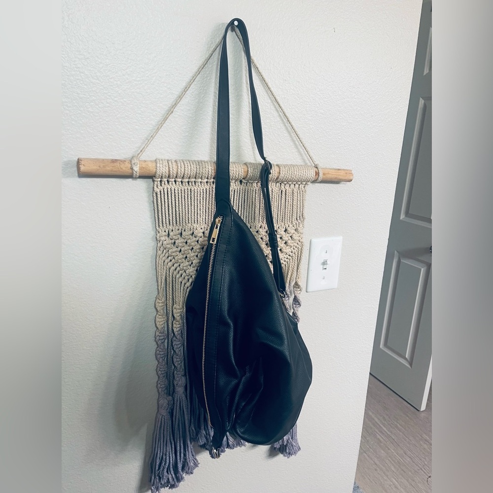 A New Day-Black/Gold Crossbody/Hobo Bag
